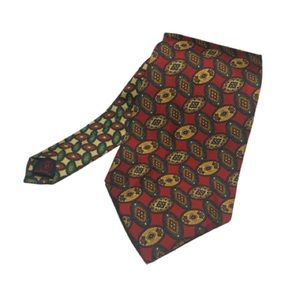 VINTAGE TOMMY HILFIGER Tie Geometric Design Silk Necktie